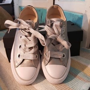 NIB Converse Metallic Silver Sneakers